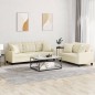 vidaXL 2-tlg. Sofagarnitur mit Kissen Creme Kunstleder vidaXL 2-tlg. Sofagarnitur mit Kissen Creme Kunstleder