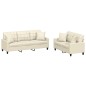vidaXL 2-tlg. Sofagarnitur mit Kissen Creme Kunstleder vidaXL 2-tlg. Sofagarnitur mit Kissen Creme Kunstleder