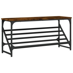 vidaXL Schuhregal Räuchereiche 90x30x45 cm Holzwerkstoff