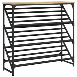 vidaXL Schuhregal Sonoma-Eiche 90x30x85 cm Holzwerkstoff