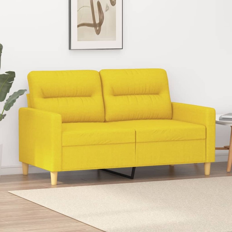 vidaXL 2-Sitzer-Sofa Hellgelb 120 cm Stoff vidaXL 2-Sitzer-Sofa Hellgelb 120 cm Stoff