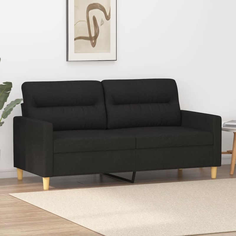 vidaXL 2-Sitzer-Sofa Schwarz 140 cm Stoff vidaXL 2-Sitzer-Sofa Schwarz 140 cm Stoff