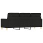 vidaXL 3-Sitzer-Sofa Schwarz 180 cm Stoff vidaXL 3-Sitzer-Sofa Schwarz 180 cm Stoff