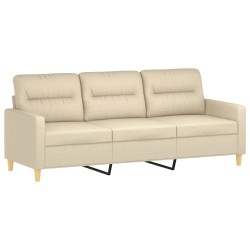 vidaXL 3-Sitzer-Sofa Creme 180 cm Stoff