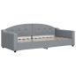 vidaXL Tagesbett mit Matratze Hellgrau 90x200 cm Stoff vidaXL Tagesbett mit Matratze Hellgrau 90x200 cm Stoff