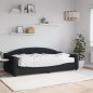 vidaXL Tagesbett mit Matratze Schwarz 100x200 cm Stoff vidaXL Tagesbett mit Matratze Schwarz 100x200 cm Stoff