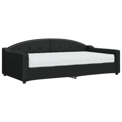 vidaXL Tagesbett mit Matratze Schwarz 100x200 cm Stoff
