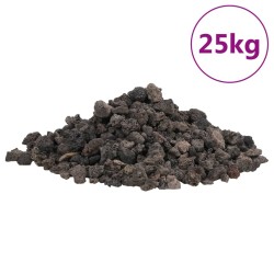 vidaXL Lavagranulat 25 kg Schwarz 1-2 cm