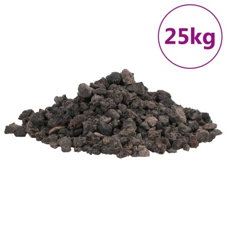 vidaXL Lavagranulat 25 kg Schwarz 1-2 cm
