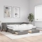 vidaXL Tagesbett Ausziehbar mit Schubladen Dunkelgrau 90x200 cm Stoff vidaXL Tagesbett Ausziehbar mit Schubladen Dunkelgrau 90x200 cm Stoff
