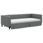 vidaXL Tagesbett Ausziehbar mit Schubladen Dunkelgrau 90x200 cm Stoff vidaXL Tagesbett Ausziehbar mit Schubladen Dunkelgrau 90x200 cm Stoff