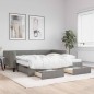 vidaXL Tagesbett Ausziehbar mit Schubladen Dunkelgrau 100x200 cm Stoff vidaXL Tagesbett Ausziehbar mit Schubladen Dunkelgrau 100x200 cm Stoff