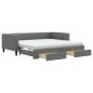 vidaXL Tagesbett Ausziehbar mit Schubladen Dunkelgrau 100x200 cm Stoff vidaXL Tagesbett Ausziehbar mit Schubladen Dunkelgrau 100x200 cm Stoff