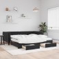 vidaXL Tagesbett Ausziehbar mit Schubladen Schwarz 100x200 cm Samt vidaXL Tagesbett Ausziehbar mit Schubladen Schwarz 100x200 cm Samt