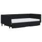 vidaXL Tagesbett Ausziehbar mit Schubladen Schwarz 100x200 cm Samt vidaXL Tagesbett Ausziehbar mit Schubladen Schwarz 100x200 cm Samt