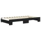 vidaXL Tagesbett Ausziehbar mit Schubladen Schwarz 100x200 cm Samt vidaXL Tagesbett Ausziehbar mit Schubladen Schwarz 100x200 cm Samt