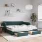 vidaXL Tagesbett Ausziehbar mit Schubladen Dunkelgrün 100x200 cm Samt vidaXL Tagesbett Ausziehbar mit Schubladen Dunkelgrün 100x200 cm Samt