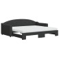 vidaXL Tagesbett Ausziehbar mit Matratzen Schwarz 90x200 cm Stoff vidaXL Tagesbett Ausziehbar mit Matratzen Schwarz 90x200 cm Stoff