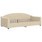 vidaXL Tagesbett Ausziehbar mit Matratzen Creme 90x200 cm Stoff vidaXL Tagesbett Ausziehbar mit Matratzen Creme 90x200 cm Stoff