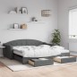 vidaXL Tagesbett Ausziehbar mit Schubladen Dunkelgrau 100x200 cm Stoff vidaXL Tagesbett Ausziehbar mit Schubladen Dunkelgrau 100x200 cm Stoff