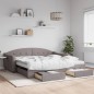 vidaXL Tagesbett Ausziehbar mit Schubladen Taupe 100x200 cm Stoff vidaXL Tagesbett Ausziehbar mit Schubladen Taupe 100x200 cm Stoff