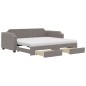 vidaXL Tagesbett Ausziehbar mit Schubladen Taupe 100x200 cm Stoff vidaXL Tagesbett Ausziehbar mit Schubladen Taupe 100x200 cm Stoff
