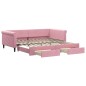 vidaXL Tagesbett Ausziehbar mit Schubladen Rosa 100x200 cm Samt vidaXL Tagesbett Ausziehbar mit Schubladen Rosa 100x200 cm Samt