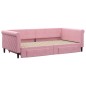 vidaXL Tagesbett Ausziehbar mit Schubladen Rosa 100x200 cm Samt vidaXL Tagesbett Ausziehbar mit Schubladen Rosa 100x200 cm Samt