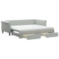 vidaXL Tagesbett Ausziehbar mit Schubladen Hellgrau 90x200 cm Samt vidaXL Tagesbett Ausziehbar mit Schubladen Hellgrau 90x200 cm Samt