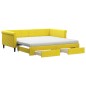 vidaXL Tagesbett Ausziehbar mit Schubladen Gelb 100x200 cm Samt vidaXL Tagesbett Ausziehbar mit Schubladen Gelb 100x200 cm Samt