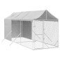 vidaXL Outdoor-Hundezwinger mit Dach Silbern 2x6x2,5m Verzinkter Stahl vidaXL Outdoor-Hundezwinger mit Dach Silbern 2x6x2,5m Verzinkter Stahl