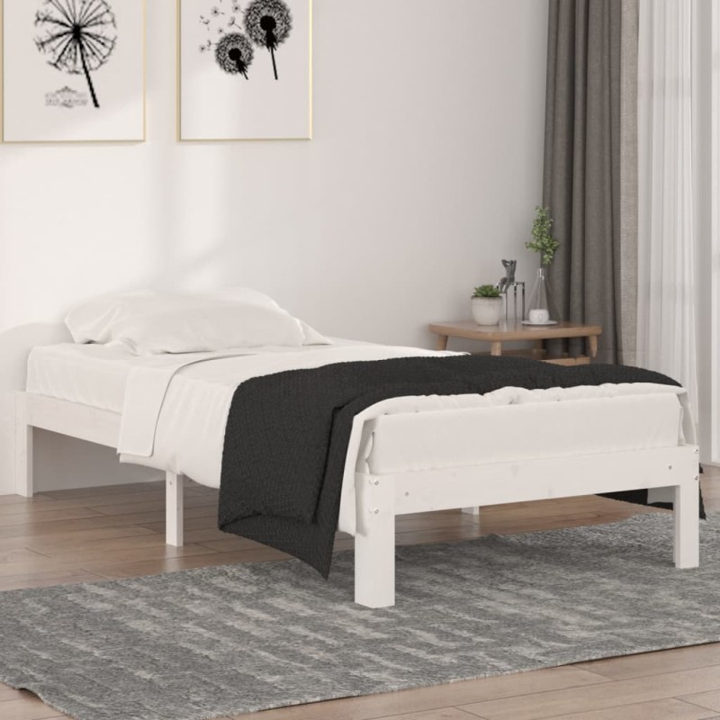 vidaXL Massivholzbett Weiß 90x190 cm vidaXL Massivholzbett Weiß 90x190 cm