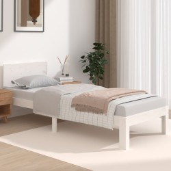 vidaXL Massivholzbett Weiß 75x190 cm