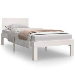 vidaXL Massivholzbett Weiß 75x190 cm
