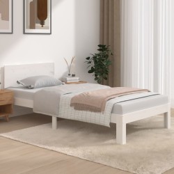 vidaXL Massivholzbett Weiß 90x190 cm
