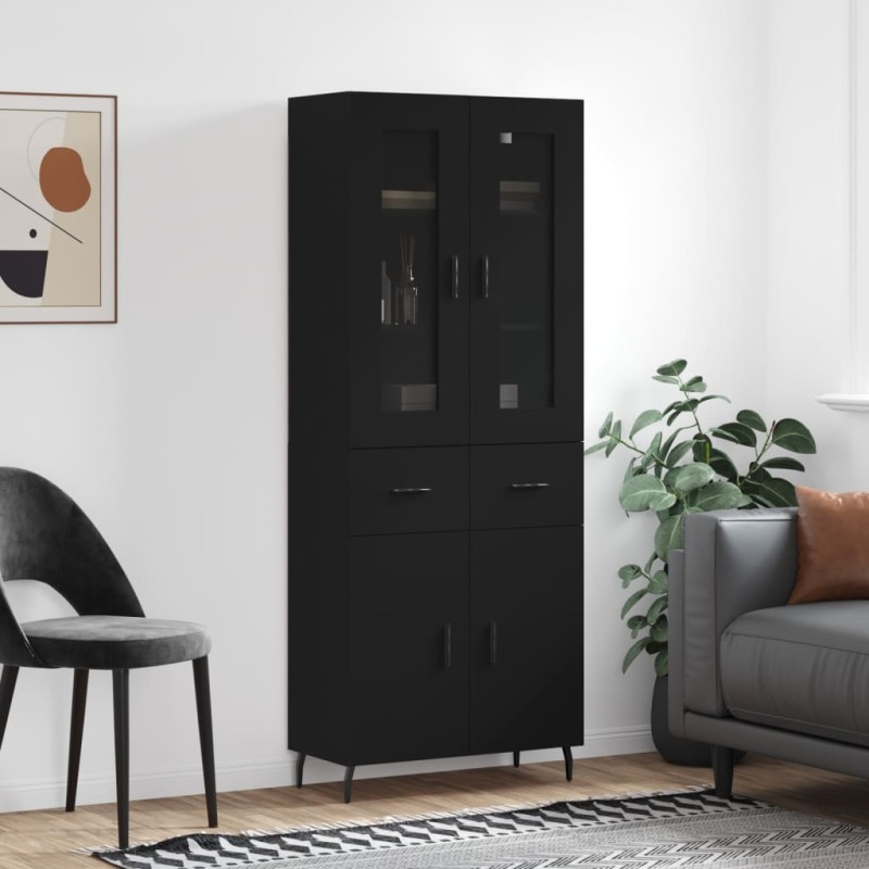 vidaXL Highboard Schwarz 69,5x34x180 cm Holzwerkstoff vidaXL Highboard Schwarz 69,5x34x180 cm Holzwerkstoff