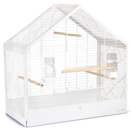 Beeztees Vogelkäfig Weiß 71x35x70 cm Metall