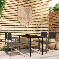 vidaXL 5-tlg. Garten-Essgruppe Grau