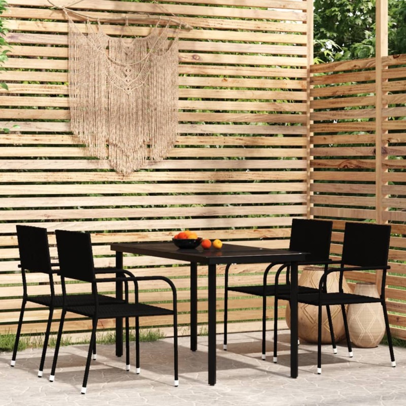 vidaXL 5-tlg. Garten-Essgruppe Schwarz vidaXL 5-tlg. Garten-Essgruppe Schwarz