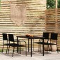 vidaXL 5-tlg. Garten-Essgruppe Schwarz vidaXL 5-tlg. Garten-Essgruppe Schwarz