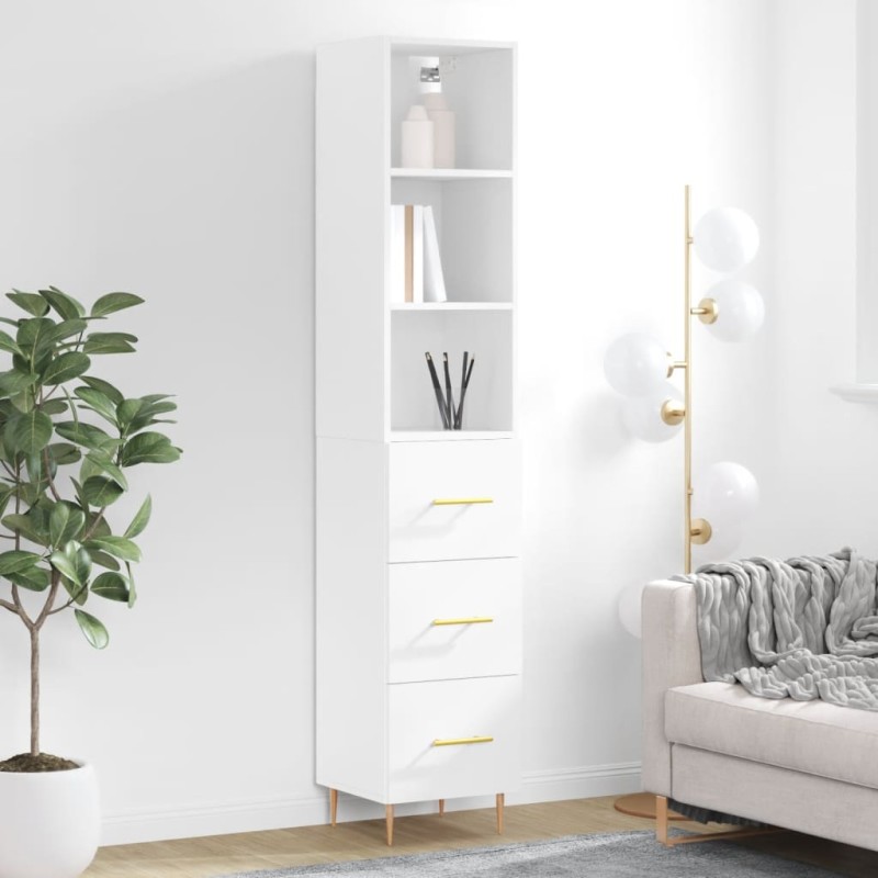 vidaXL Highboard Weiß 34,5x34x180 cm Holzwerkstoff vidaXL Highboard Weiß 34,5x34x180 cm Holzwerkstoff