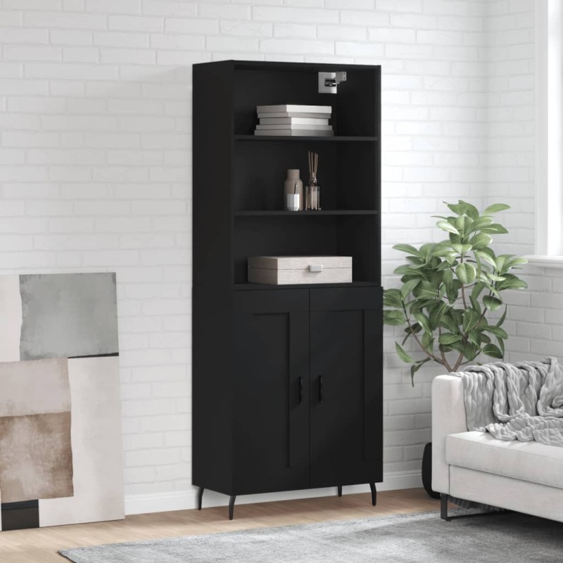 vidaXL Highboard Schwarz 69,5x34x180 cm Holzwerkstoff vidaXL Highboard Schwarz 69,5x34x180 cm Holzwerkstoff
