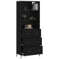 vidaXL Highboard Schwarz 69,5x34x180 cm Holzwerkstoff vidaXL Highboard Schwarz 69,5x34x180 cm Holzwerkstoff