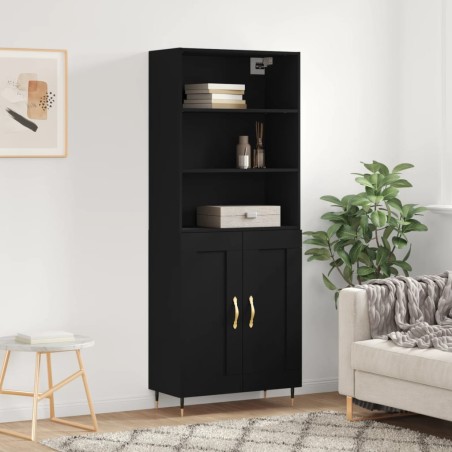 vidaXL Highboard Schwarz 69,5x34x180 cm Holzwerkstoff