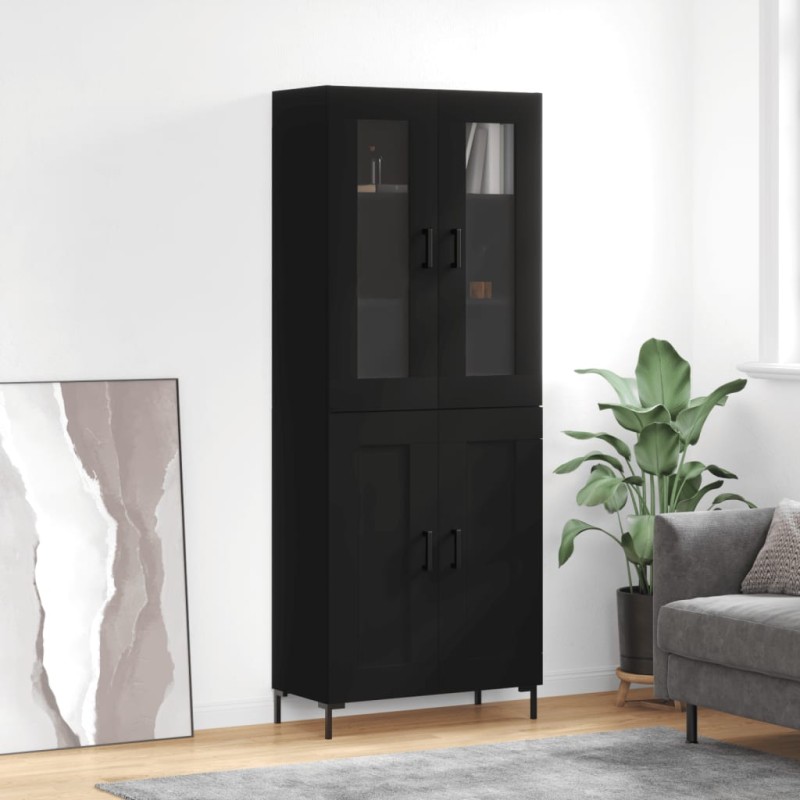 vidaXL Highboard Schwarz 69,5x34x180 cm Holzwerkstoff vidaXL Highboard Schwarz 69,5x34x180 cm Holzwerkstoff