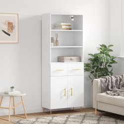 vidaXL Highboard Hochglanz-Weiß 69,5x34x180 cm Holzwerkstoff