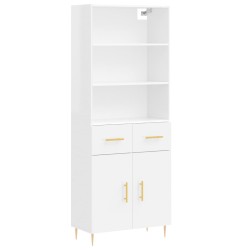 vidaXL Highboard Hochglanz-Weiß 69,5x34x180 cm Holzwerkstoff