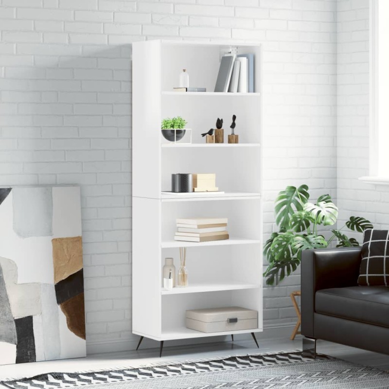 vidaXL Highboard Hochglanz-Weiß 69,5x32,5x180 cm Holzwerkstoff vidaXL Highboard Hochglanz-Weiß 69,5x32,5x180 cm Holzwerkstoff