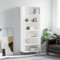 vidaXL Highboard Hochglanz-Weiß 69,5x32,5x180 cm Holzwerkstoff vidaXL Highboard Hochglanz-Weiß 69,5x32,5x180 cm Holzwerkstoff