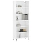 vidaXL Highboard Hochglanz-Weiß 69,5x32,5x180 cm Holzwerkstoff vidaXL Highboard Hochglanz-Weiß 69,5x32,5x180 cm Holzwerkstoff